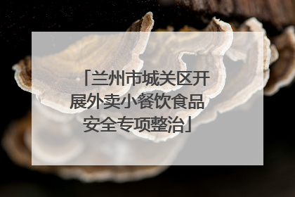 兰州市城关区开展外卖小餐饮食品安全专项整治