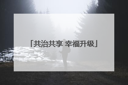 共治共享 幸福升级