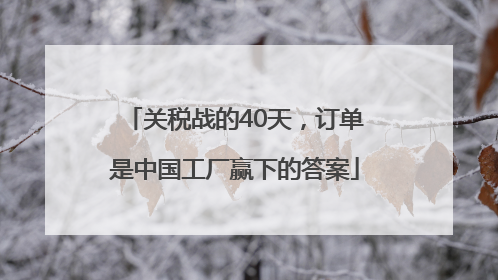 关税战的40天，订单是中国工厂赢下的答案