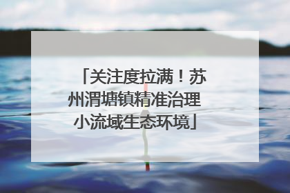 关注度拉满！苏州渭塘镇精准治理小流域生态环境