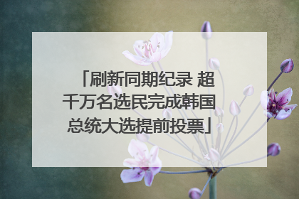 刷新同期纪录 超千万名选民完成韩国总统大选提前投票