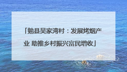 勉县吴家湾村：发展烤烟产业 助推乡村振兴富民增收