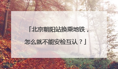 北京朝阳站换乘地铁，怎么就不能安检互认？