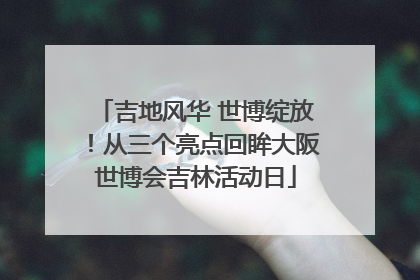吉地风华 世博绽放！从三个亮点回眸大阪世博会吉林活动日