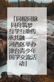 同根同脉同舟筑梦 互学互助传承共融——河西区举办津台青少年国学交流活动