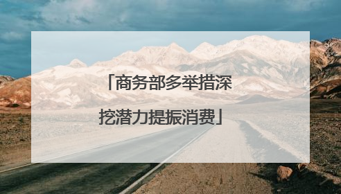 商务部多举措深挖潜力提振消费