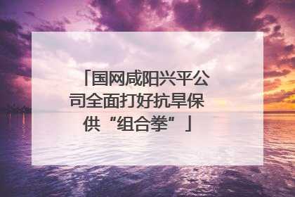 国网咸阳兴平公司全面打好抗旱保供“组合拳”