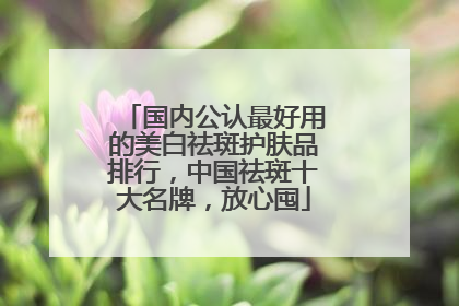 国内公认最好用的美白祛斑护肤品排行，中国祛斑十大名牌，放心囤