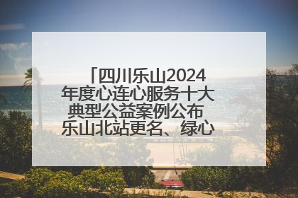 四川乐山2024年度心连心服务十大典型公益案例公布 乐山北站更名、绿心路井盖治理等上榜