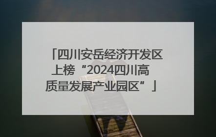 四川安岳经济开发区上榜“2024四川高质量发展产业园区”