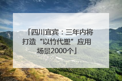 四川宜宾：三年内将打造“以竹代塑”应用场景2000个
