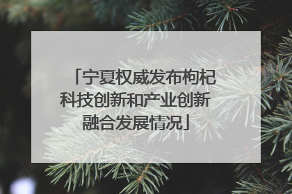 宁夏权威发布枸杞科技创新和产业创新融合发展情况