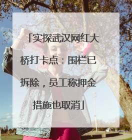 实探武汉网红大桥打卡点：围栏已拆除，员工称押金措施也取消