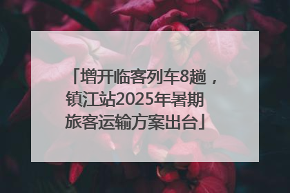 增开临客列车8趟，镇江站2025年暑期旅客运输方案出台