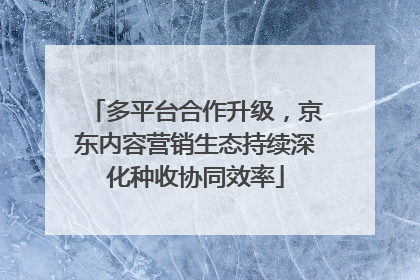 多平台合作升级，京东内容营销生态持续深化种收协同效率