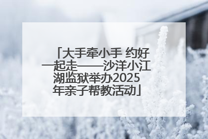 大手牵小手 约好一起走——沙洋小江湖监狱举办2025年亲子帮教活动