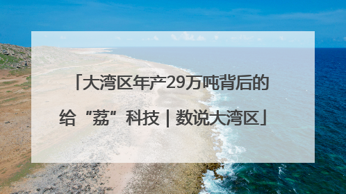 大湾区年产29万吨背后的给“荔”科技｜数说大湾区