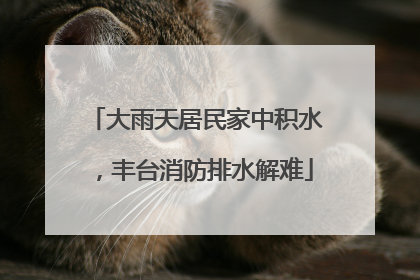 大雨天居民家中积水，丰台消防排水解难