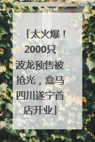 太火爆！2000只波龙预售被抢光，盒马四川遂宁首店开业