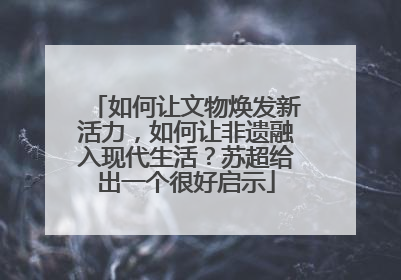 如何让文物焕发新活力，如何让非遗融入现代生活？苏超给出一个很好启示