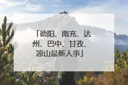德阳、南充、达州、巴中、甘孜、凉山最新人事