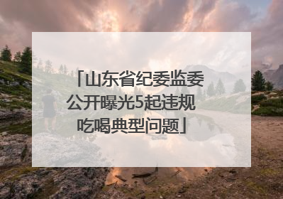 山东省纪委监委公开曝光5起违规吃喝典型问题