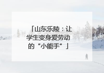 山东乐陵：让学生变身爱劳动的“小能手”