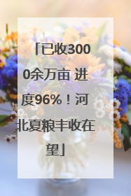 已收3000余万亩 进度96%！河北夏粮丰收在望