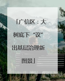 广信区：大树底下“议”出基层治理新图景