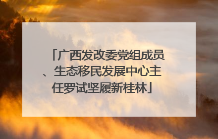 广西发改委党组成员、生态移民发展中心主任罗试坚履新桂林