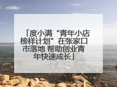 度小满“青年小店榜样计划”在张家口市落地 帮助创业青年快速成长