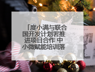 度小满与联合国开发计划署推进项目合作 中小微赋能培训落地辽宁庄河