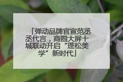 弹动品牌官宣范丞丞代言，商圈大屏十城联动开启“蓬松美学”新时代