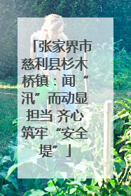 张家界市慈利县杉木桥镇：闻“汛”而动显担当 齐心筑牢“安全堤”