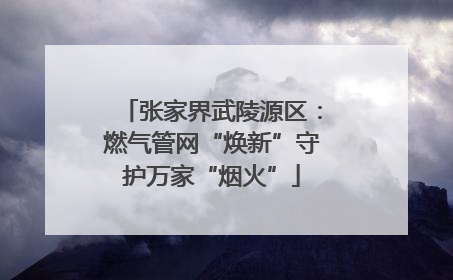 张家界武陵源区：燃气管网“焕新”守护万家“烟火”