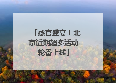 感官盛宴！北京近期超多活动轮番上线