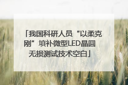 我国科研人员“以柔克刚”填补微型LED晶圆无损测试技术空白