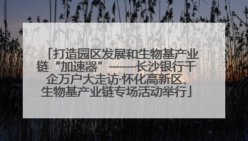 打造园区发展和生物基产业链“加速器”——长沙银行千企万户大走访·怀化高新区、生物基产业链专场活动举行