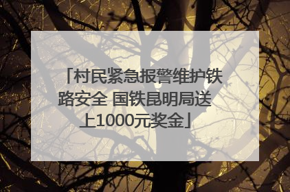村民紧急报警维护铁路安全 国铁昆明局送上1000元奖金