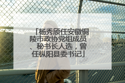 杨秀颀任安徽铜陵市政协党组成员、秘书长人选，曾任枞阳县委书记