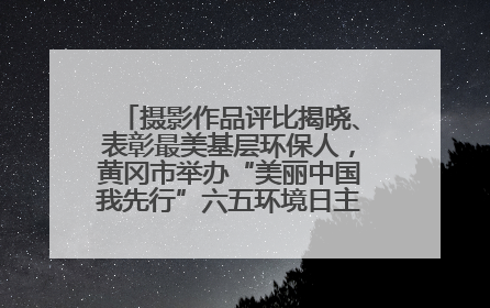 摄影作品评比揭晓、表彰最美基层环保人，黄冈市举办“美丽中国我先行”六五环境日主题宣传活动