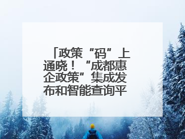 政策“码”上通晓！“成都惠企政策”集成发布和智能查询平台今日上线