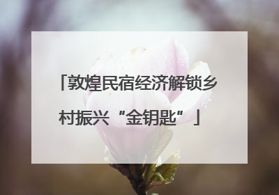 敦煌民宿经济解锁乡村振兴“金钥匙”
