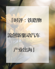 时评：铁路物流创新驱动汽车产业出海
