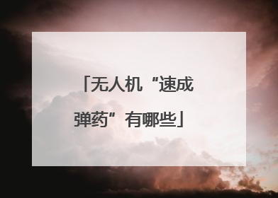 无人机“速成弹药”有哪些