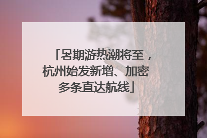 暑期游热潮将至，杭州始发新增、加密多条直达航线