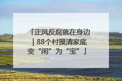 正风反腐就在身边｜88个村摸清家底变“闲”为“宝”