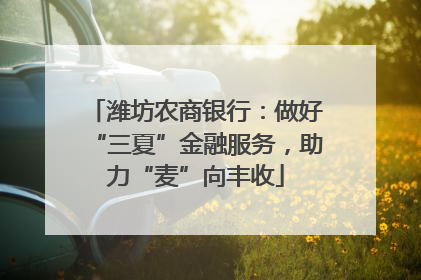 潍坊农商银行：做好“三夏”金融服务，助力“麦”向丰收