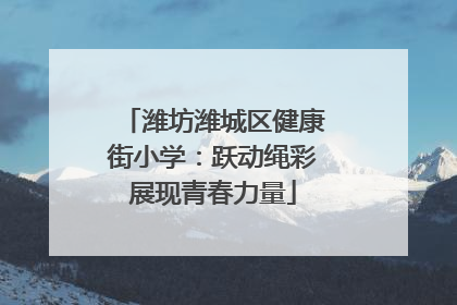 潍坊潍城区健康街小学：跃动绳彩展现青春力量