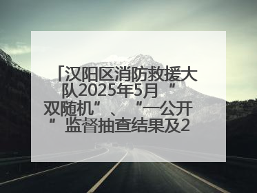 汉阳区消防救援大队2025年5月“双随机”、“一公开”监督抽查结果及2025年6月监督抽查任务公示